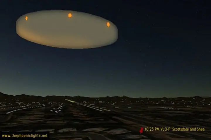 Nighttime UFO over Scottsdale, Arizona.