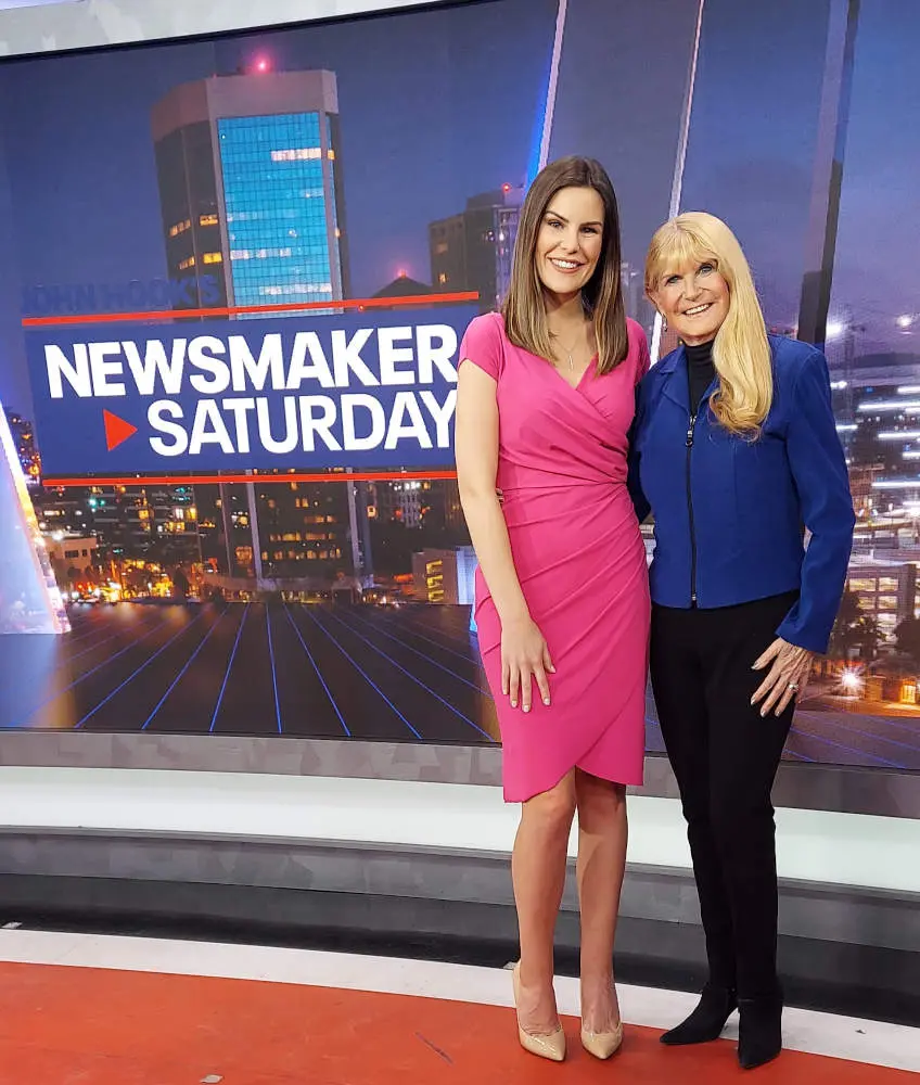 Newsmaker Saturday: two women on set.