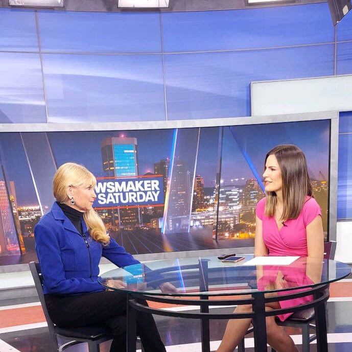 Newsmaker Saturday interview, two women.